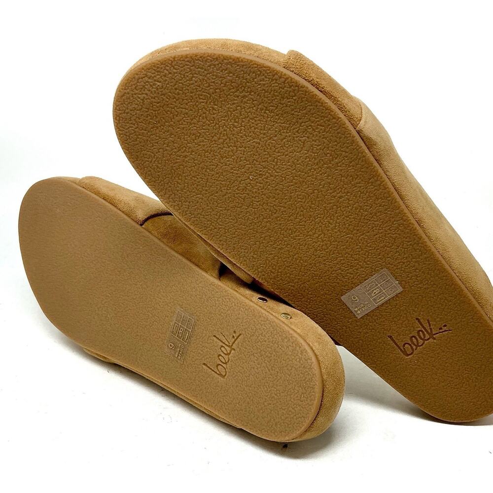 Beek Kea Slide Sude Sandals Almond Tan Size NIB - Picture 10 of 12